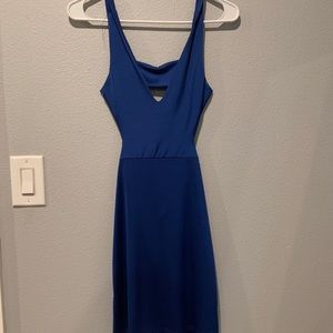Blue silk mini dress